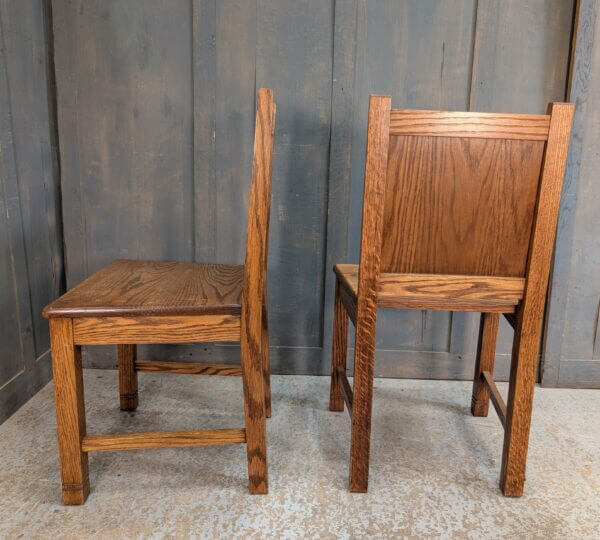 Two Oak Clergy Chairs with Crosses from Wesley Methodist Church