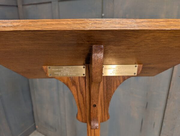 Simple Oak Pedestal Lectern from Wesley Methodist Church
