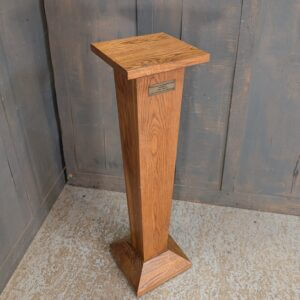 Vintage Heavy Oak Church Plinth Stand for Statue or Flowers