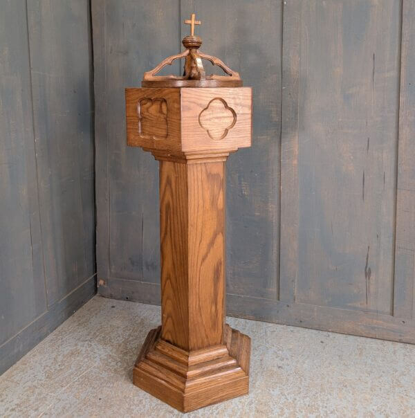 Modern Oak Portable Baptismal Font with Stainless Steel Bowl BARGAIN