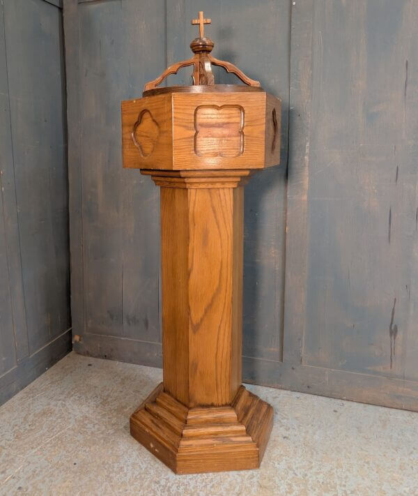 Modern Oak Portable Baptismal Font with Stainless Steel Bowl BARGAIN