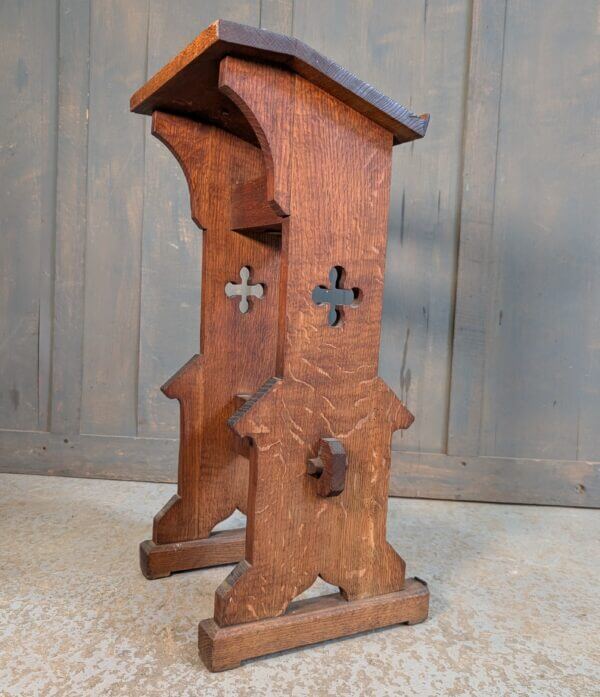 Small Simple Gothic Pre-War Oak Prayer Desk Prie Dieu