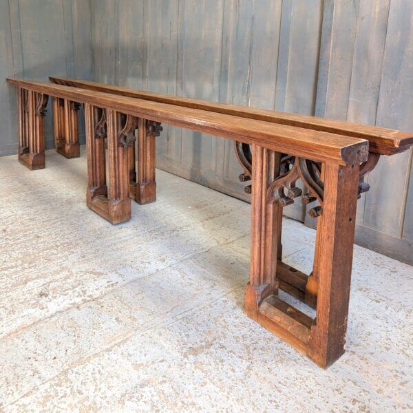Heavy 1900's Gothic Oak Altar Rails from Norwich