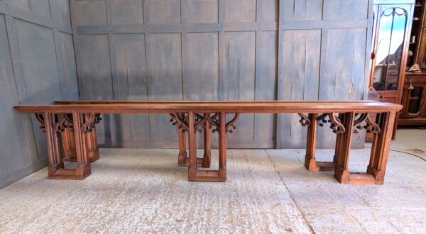 Heavy 1900's Gothic Oak Altar Rails from Norwich