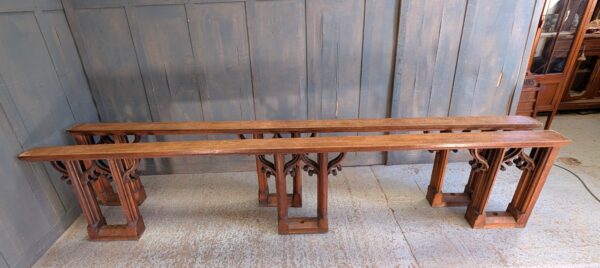 Heavy 1900's Gothic Oak Altar Rails from Norwich
