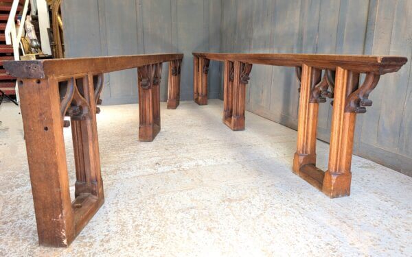 Heavy 1900's Gothic Oak Altar Rails from Norwich
