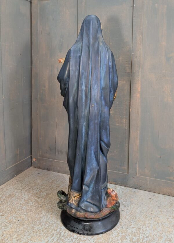 Beautiful Near Lifesize Antique 'Ave Maria' Madonna & Child Religious Statue