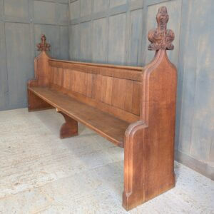 Impressive 1900's Gothic Oak Choir Pews with Carved Finials