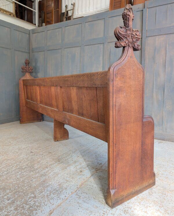 Impressive 1900's Gothic Oak Choir Pews with Carved Finials