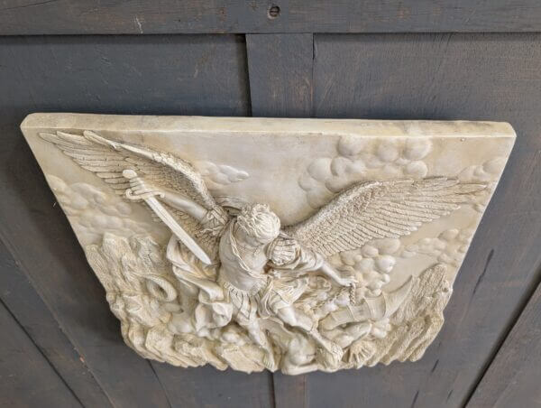Graphic 3-D Rendered Resin Plaque of St Michael defeating Evil