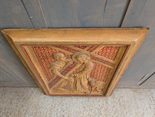 Large Vintage Framed Decorative Plaque Simon of Cyrene Helping Jesus