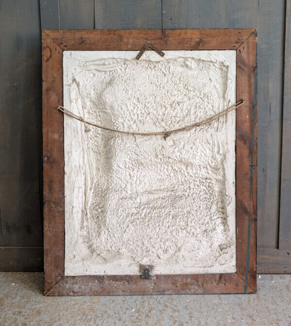 Vintage Decorative Framed Plaque of Christ in the Tomb Prayed for by an Angel