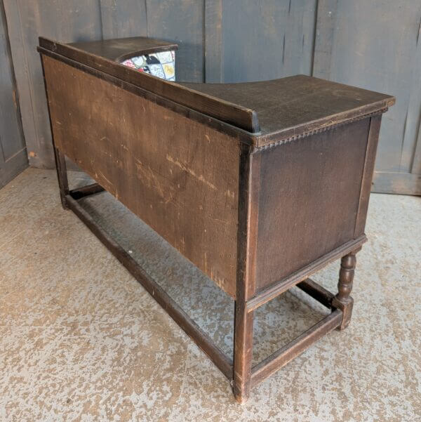 1950's Vintage Dark Oak 'Telephone Seat' with Cupboards