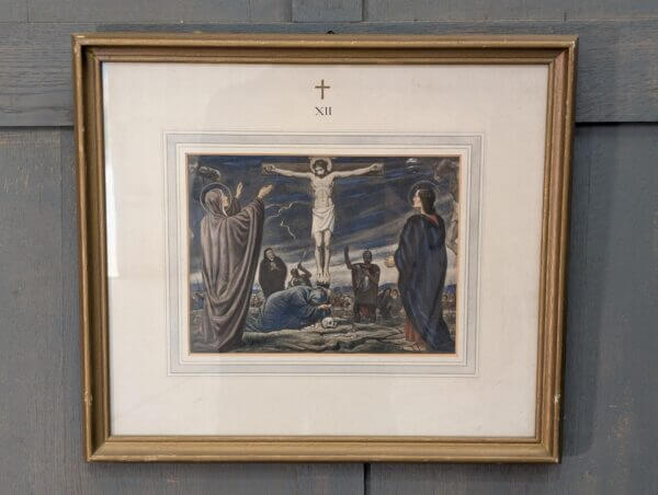 Hand Coloured Framed 1900's High Quality German Set Of Stations of the Cross