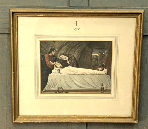 Hand Coloured Framed 1900's High Quality German Set Of Stations of the Cross
