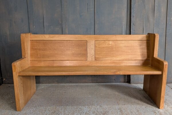 Pale Oak 1960's Vintage Church Pew Bench from Norwich