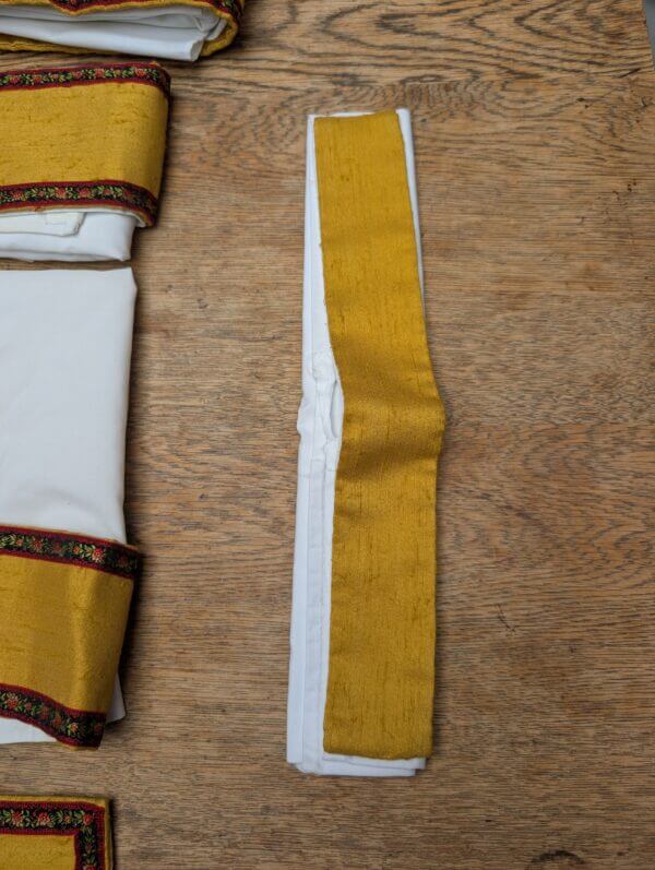 Five Apparelled Amices Plus One Apparell And One Other In Yellow Golden Slub Silk