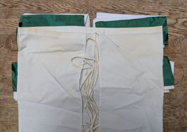 Six Green Cotton Silk Brocade Apparelled Amices