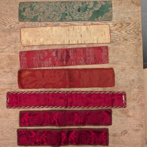 Seven Assorted Vintage Silk Apparells for Amices