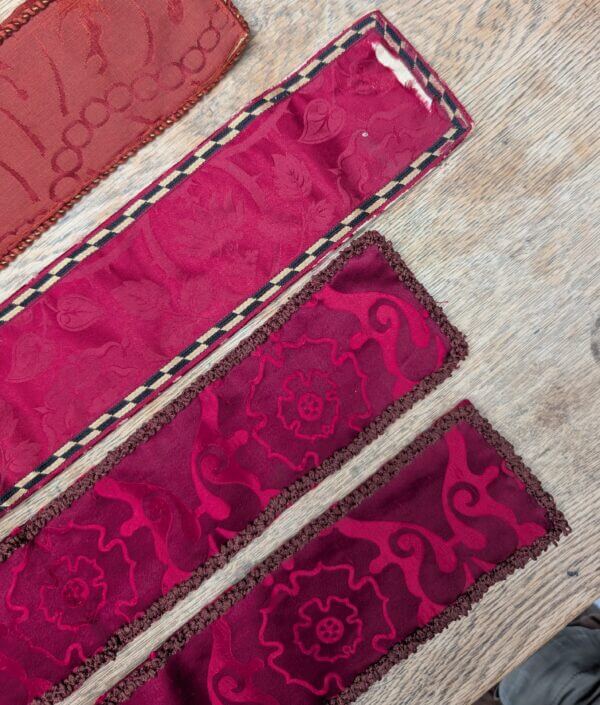 Seven Assorted Vintage Silk Apparells for Amices