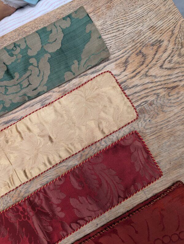 Seven Assorted Vintage Silk Apparells for Amices