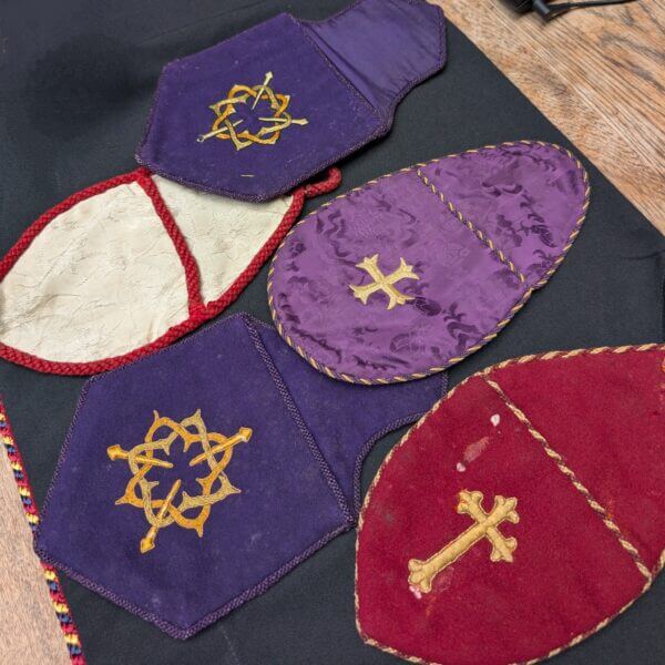 5 Assorted Embroidered Vintage Church Collection Bags
