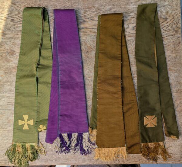 Four Assorted Threadbare Vintage Stoles