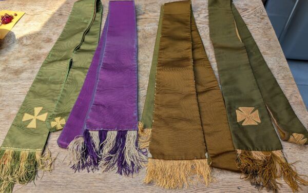 Four Assorted Threadbare Vintage Stoles