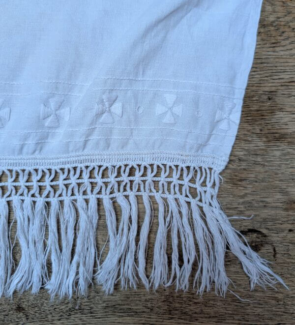 Embroidered Special Cotton Amice With Fringe