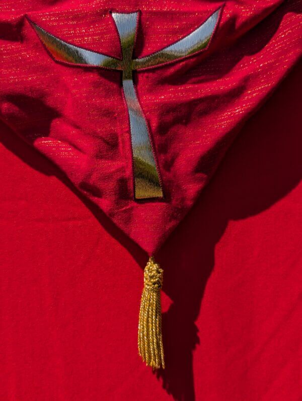 Modern Vanpoulles Red & Gold Hooded Cope