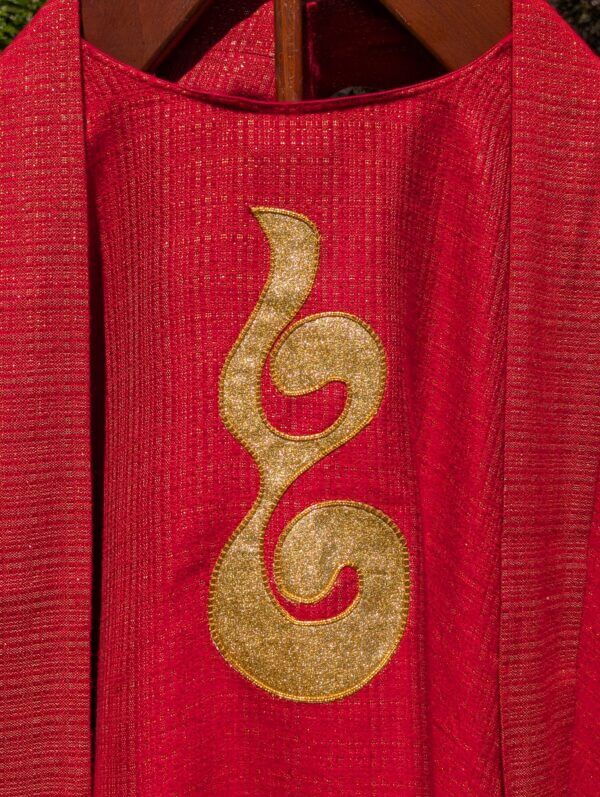 Modern Red Gold Chasuble with Stole