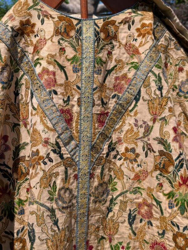 Rich Antique Brocade Tapestry Chasuble with Birds & Flowers