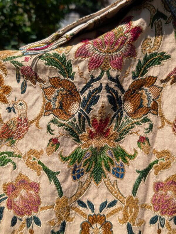 Rich Antique Brocade Tapestry Chasuble with Birds & Flowers