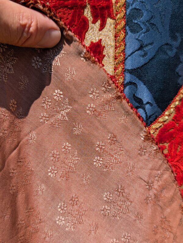 Gorgeous Vintage Deep Blue Damask Silk Chasuble with Gold Umber Orphreys