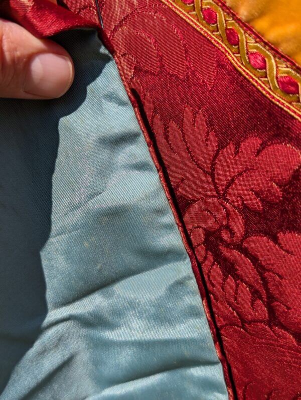 Bold Vintage Deep Crimson Larger Chasuble with Rich Yellow Velvet Orphreys with Stole