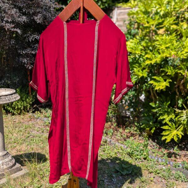 1960's Vintage Simple Dark Red Cotton Dalmatics with Orphreys