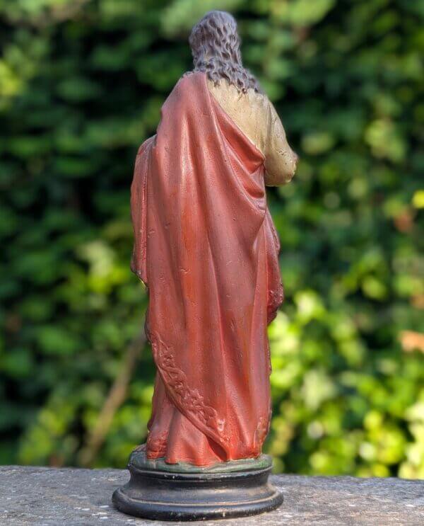 Nicely Painted Antique Religious Statue Christ the Sacred Heart
