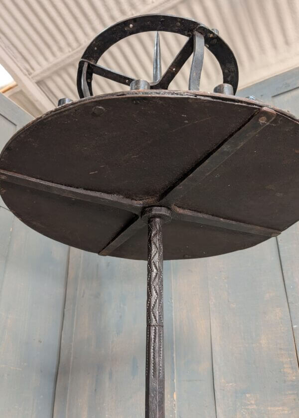 Medieval Style Blacksmith Made Revolving Iron Church Votive Candlestand