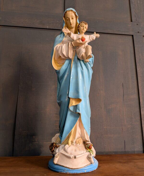 Large Medium Vintage English Religious Statue of The Madonna The Immaculate Conception