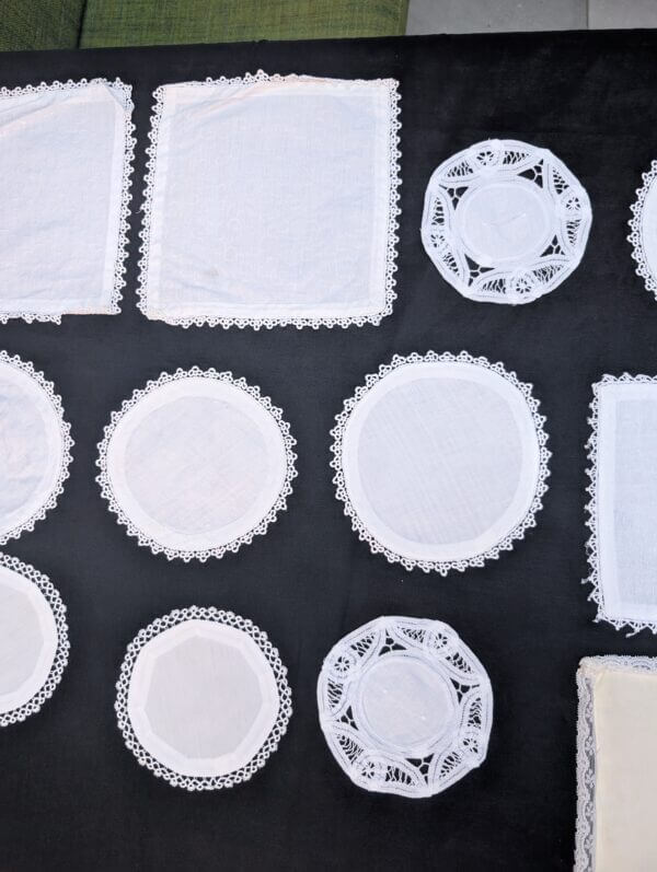 Communion Linen #4 - 19 Assorted Chalice Palls Corporals Doilies for Plants Candlesticks