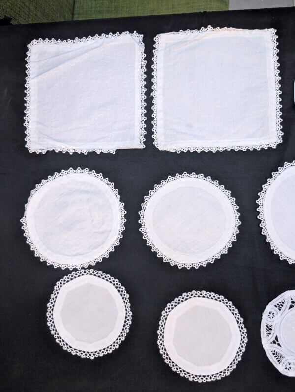 Communion Linen #4 - 19 Assorted Chalice Palls Corporals Doilies for Plants Candlesticks
