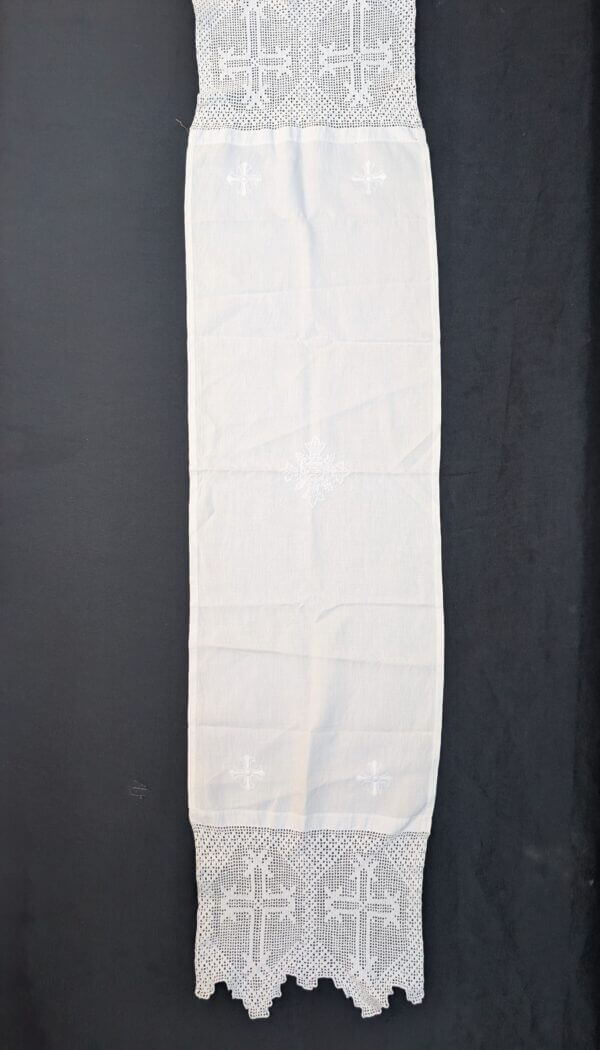 Communion Linen #9 - Very Fine Embroidered Lace Altar Table Runner Cloth Fair Linen plus 2 other Good Quality Cloths
