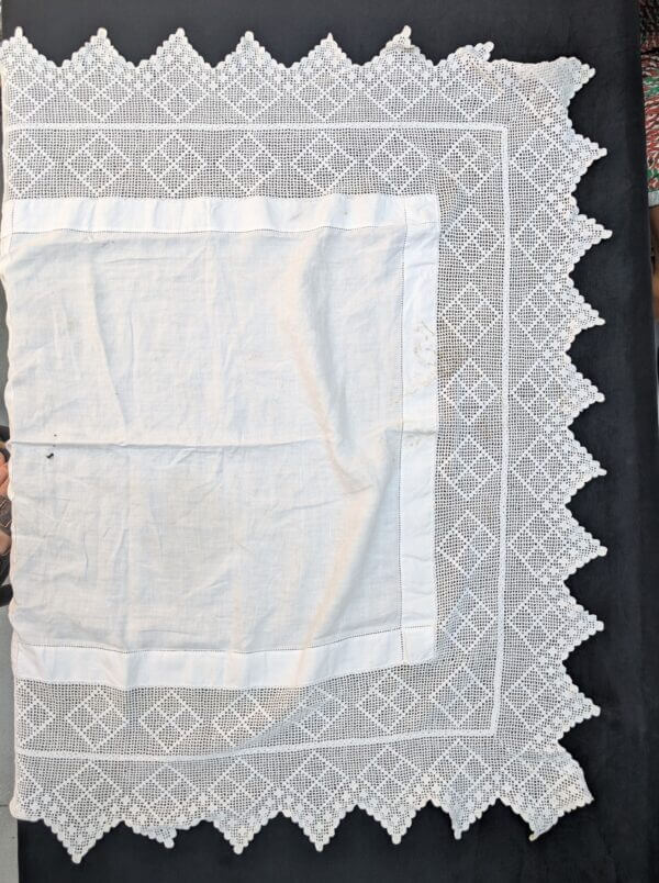 Communion Linen #10 - 3 Embroidered Lace Altar Cloths Fair Linen