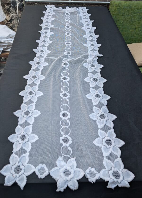 Communion Linen #10 - 3 Embroidered Lace Altar Cloths Fair Linen