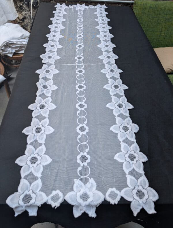 Communion Linen #10 - 3 Embroidered Lace Altar Cloths Fair Linen