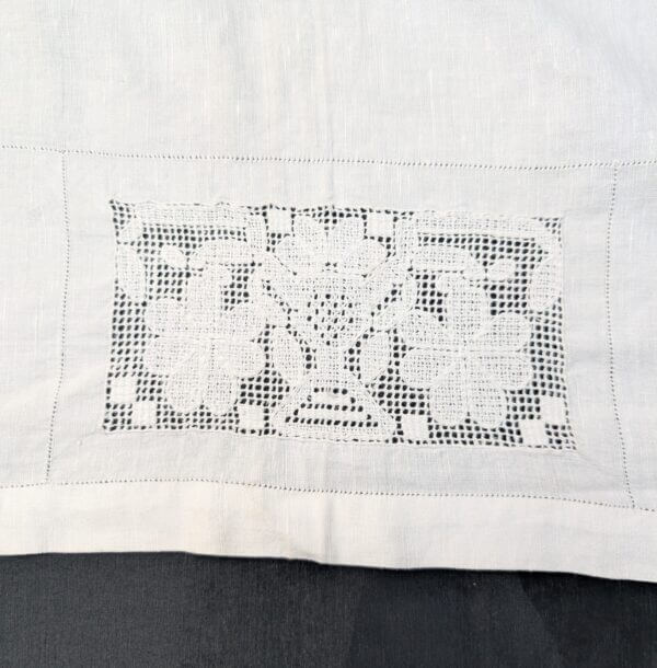 Communion Linen #11 - 3 Long Vintage Embroidered Lacework Altar Table Cloths Fair Linens