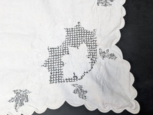 Communion Linen #13 - 3 Nice Embroidered Lacework Altar Cloths Runners Fair Linens