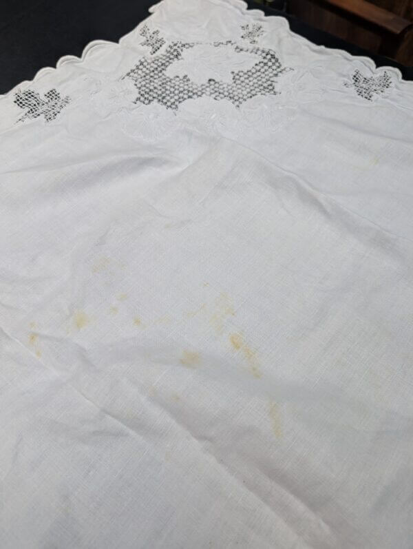 Communion Linen #13 - 3 Nice Embroidered Lacework Altar Cloths Runners Fair Linens