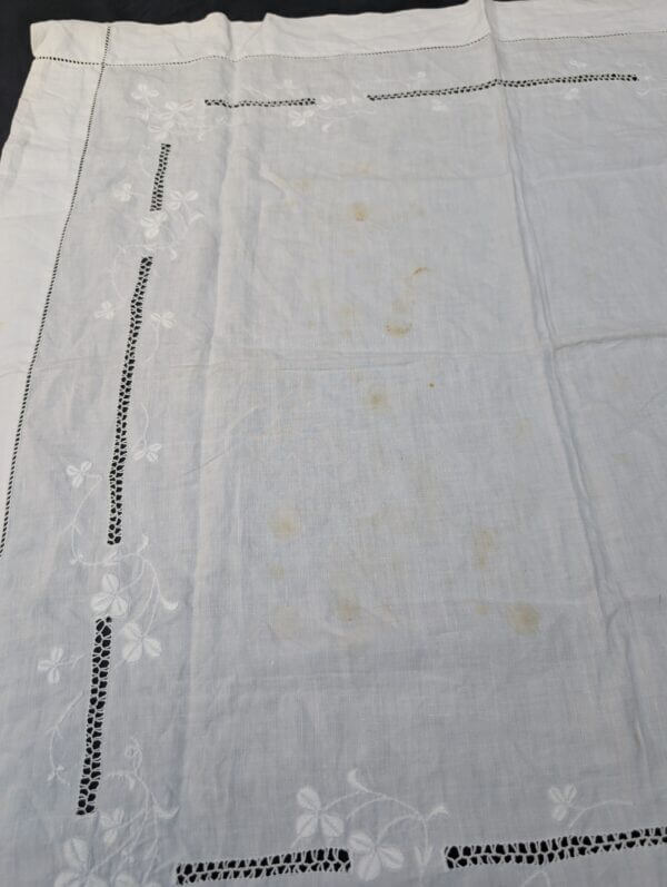 Communion Linen #13 - 3 Nice Embroidered Lacework Altar Cloths Runners Fair Linens