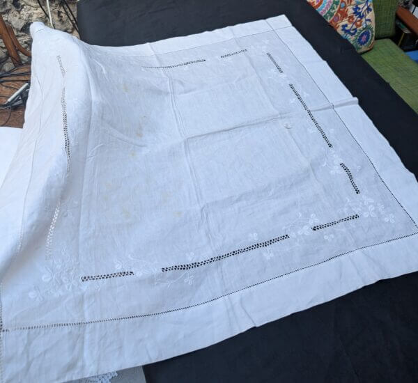 Communion Linen #13 - 3 Nice Embroidered Lacework Altar Cloths Runners Fair Linens